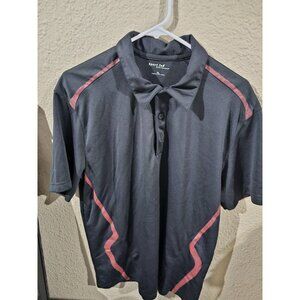 Sport Tek Port Authority Black Athletic Polo Shirt Men's Size XL